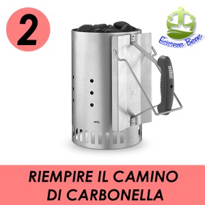 2 riempire il camino di carbonella