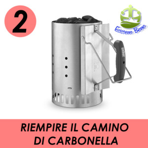 2 riempire il camino di carbonella